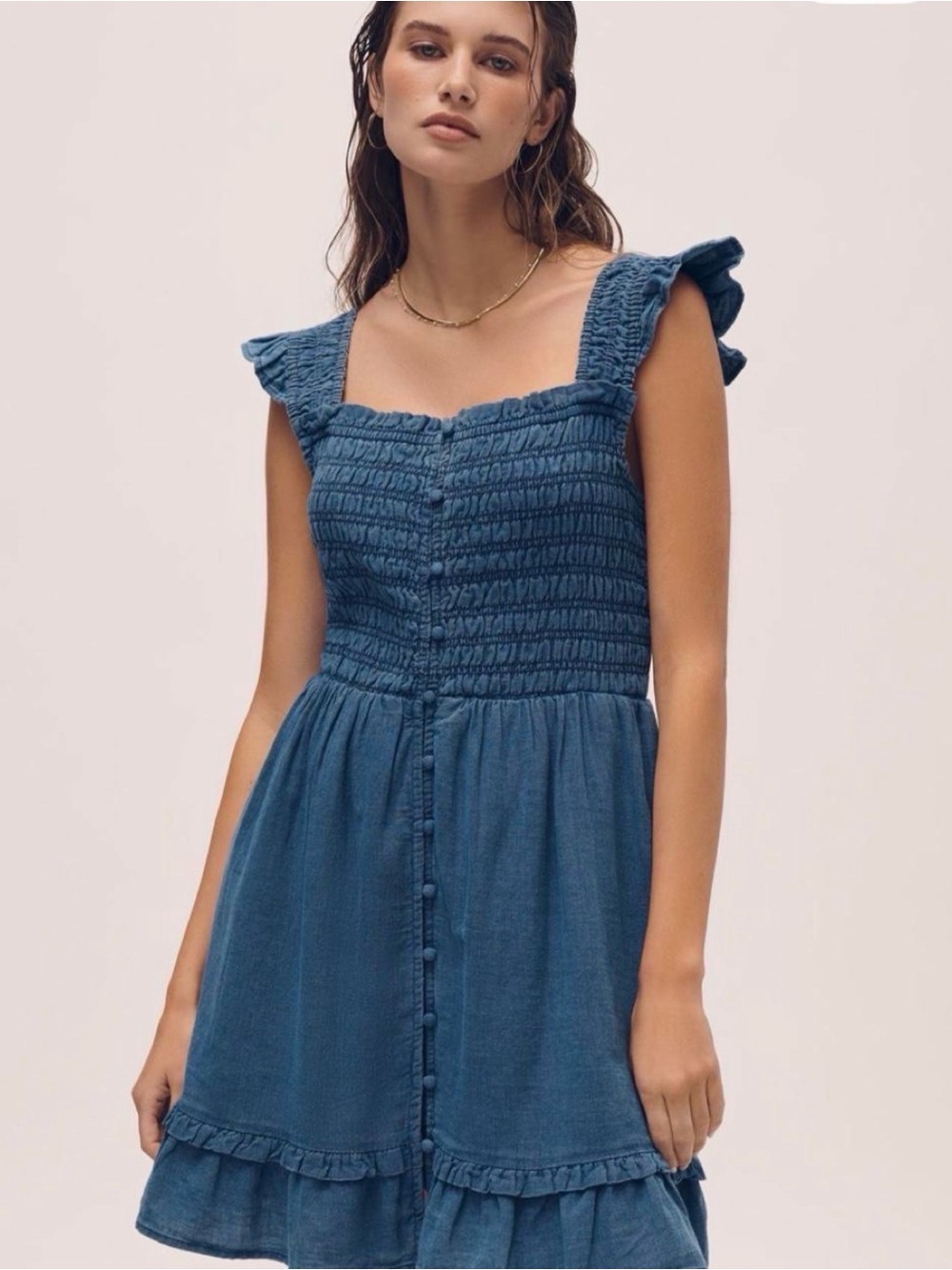 Anthropologie The Peregrine Denim Mini Dress